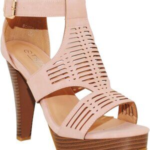 Open Toe Ankle Strap Sandal Women's Western Bootie Stacked Heel Casual Dress
